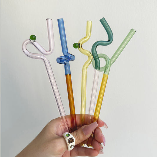 twisty glass straw