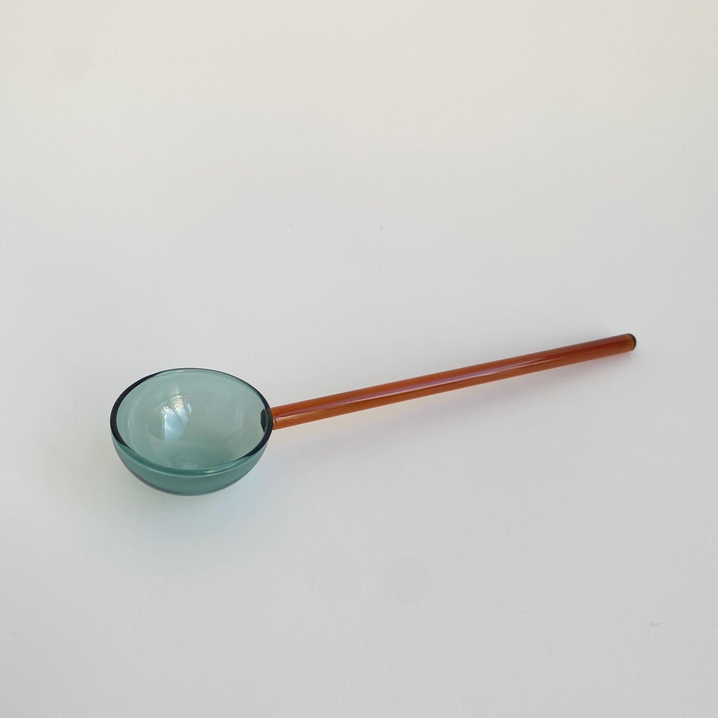 colorblock glass tablespoon in blue and red