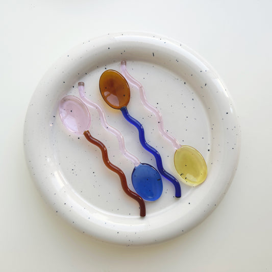 wavy glass spoon