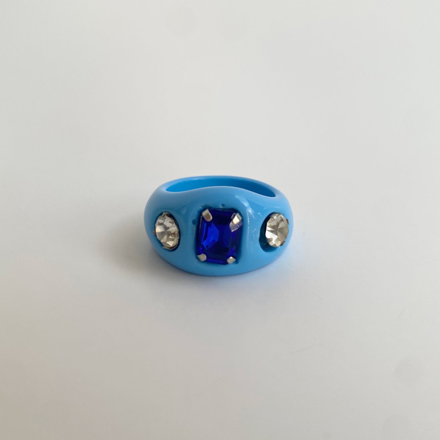 acrylic gem rings in blue