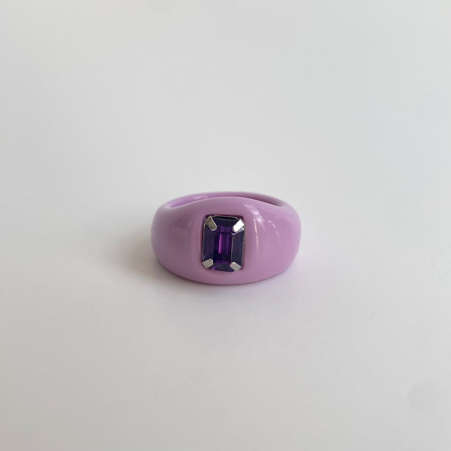 acrylic gem rings in purple