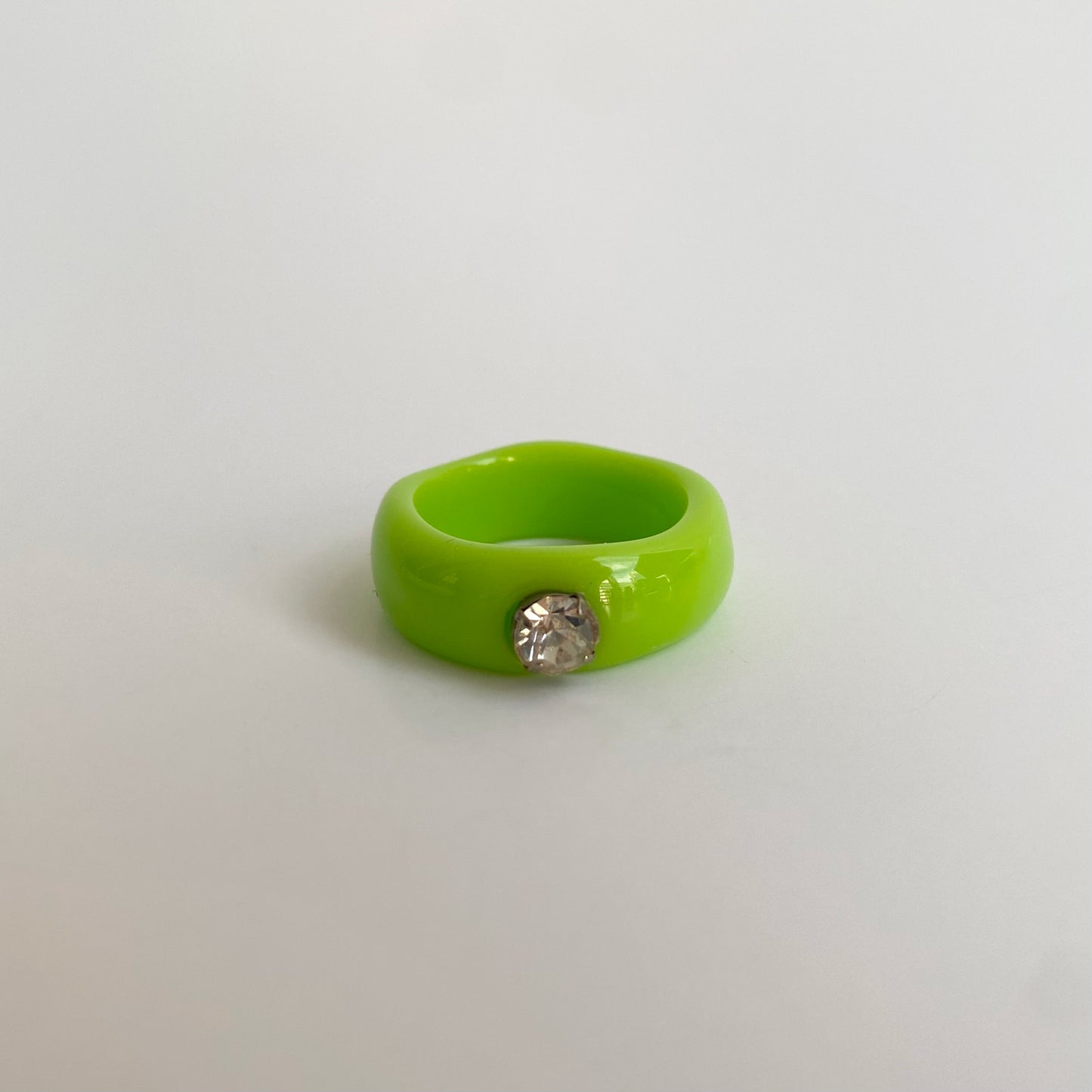 acrylic gem rings in green