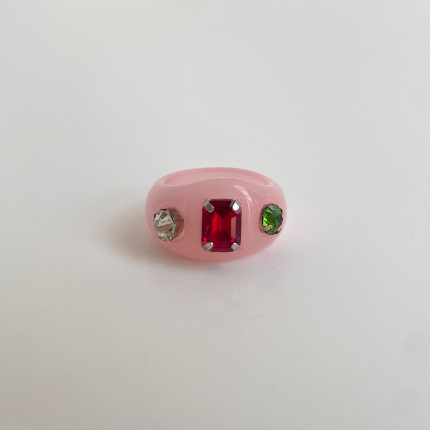 acrylic gem rings in pink