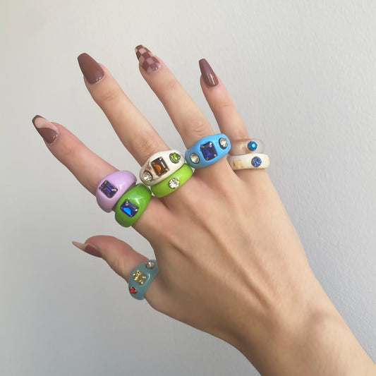 acrylic gem rings
