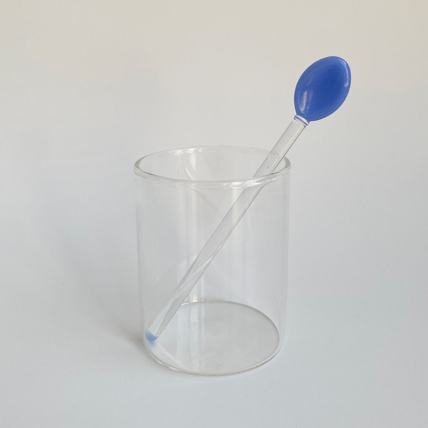 Glass Spoon & Coffee Stirrer in blue