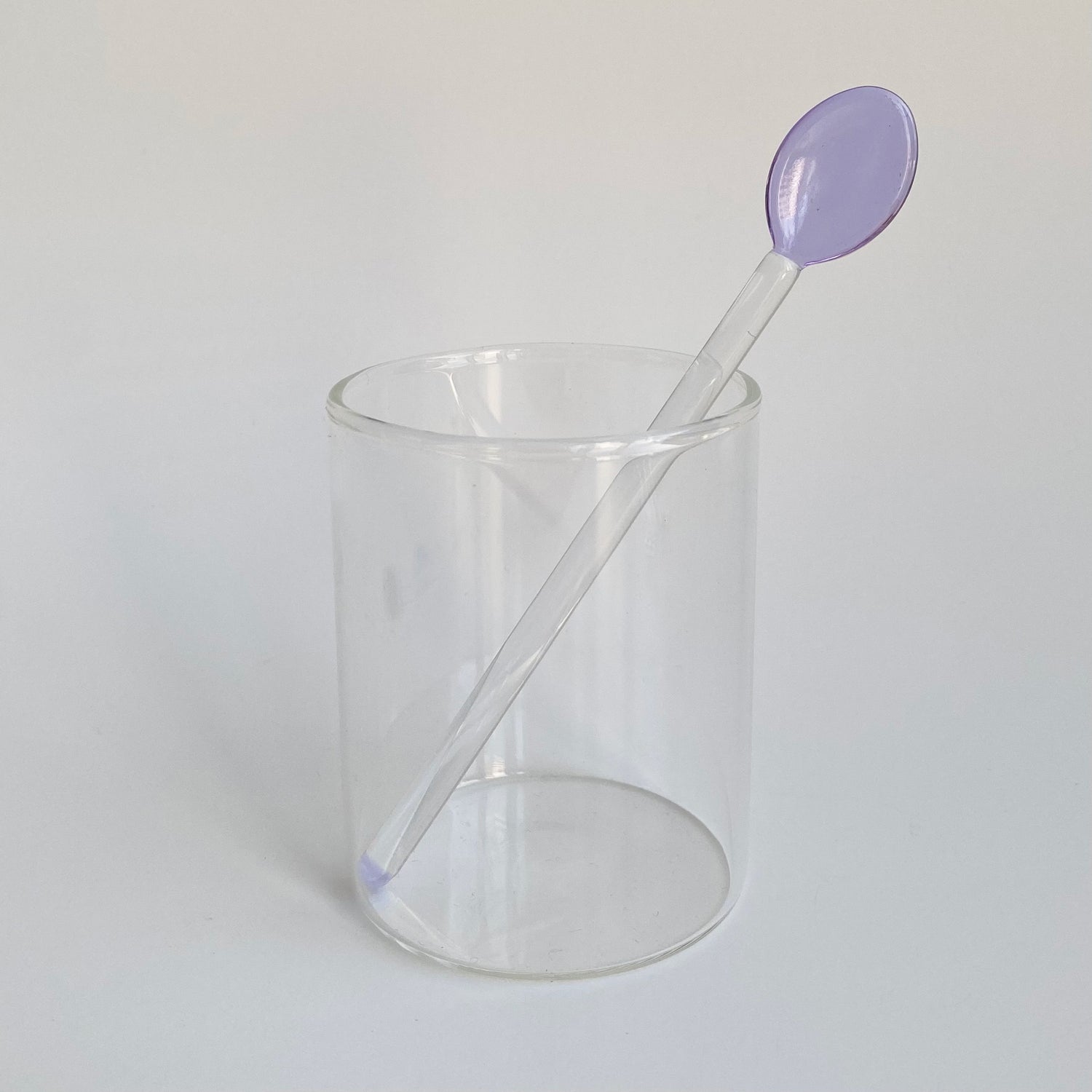 Glass Spoon & Coffee Stirrer in purple