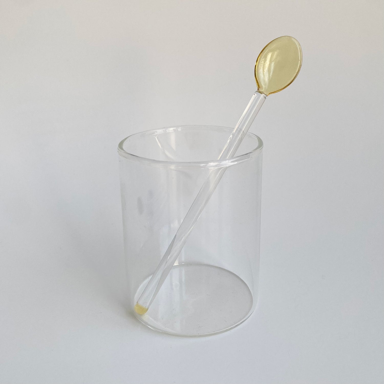 Glass Spoon & Coffee Stirrer in yellow