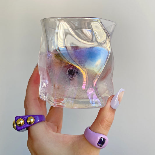 Iridescent Irregular Drinking Glass