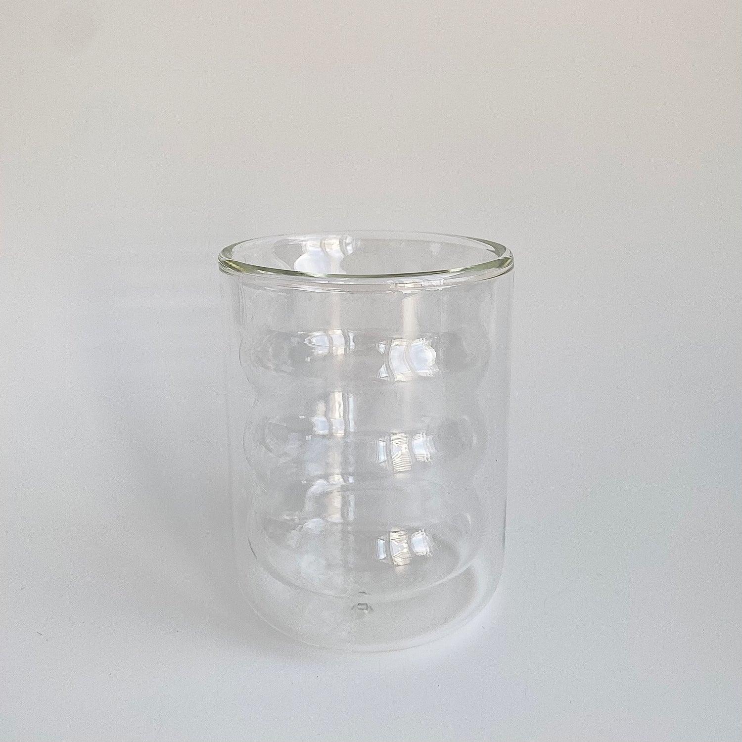 double walled bubble glass in clear