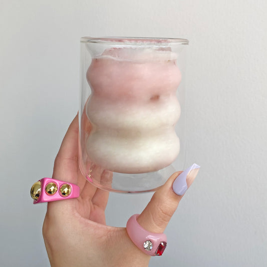 double walled bubble glass in clear