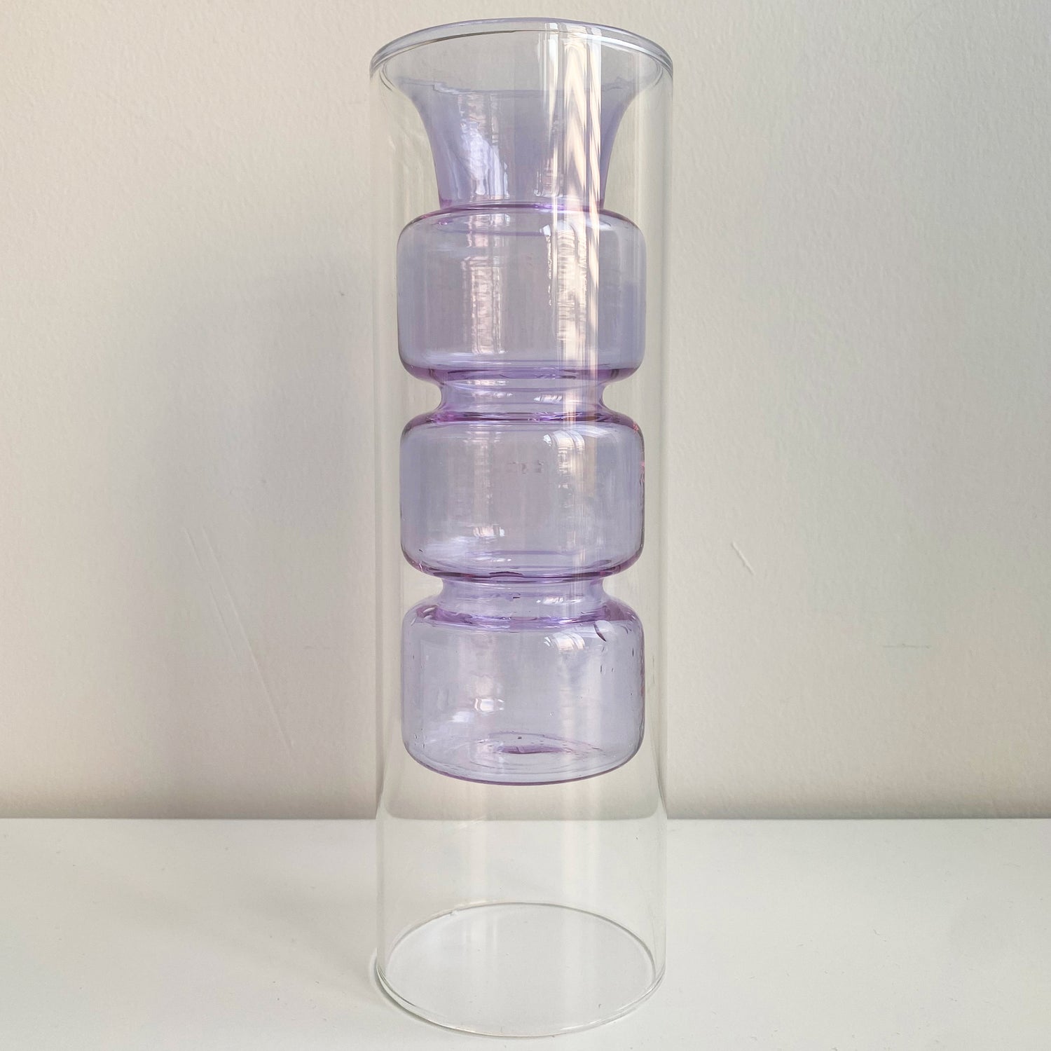 Modern Nordic Double Walled Vase in purple