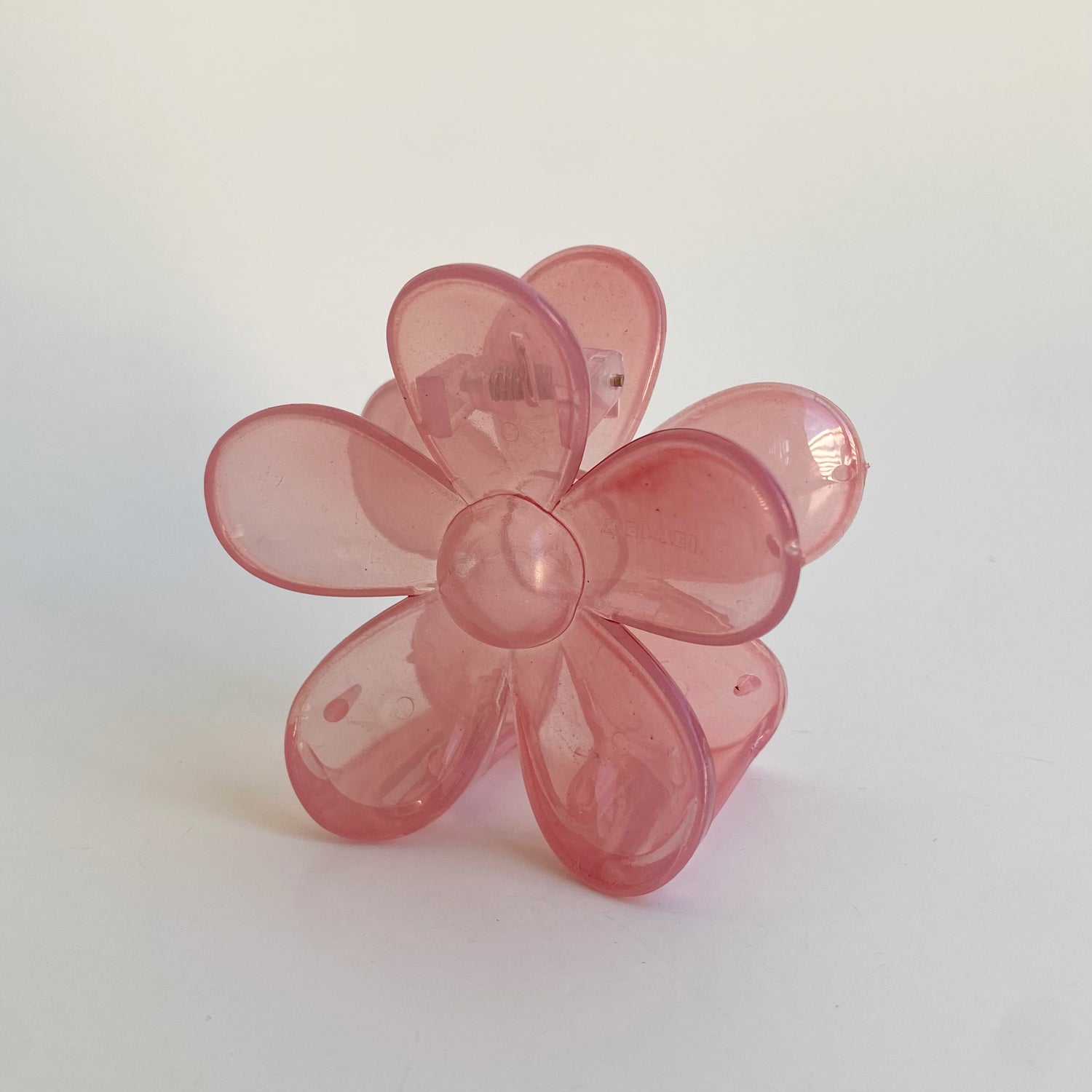 Large pink flower hair claw clip