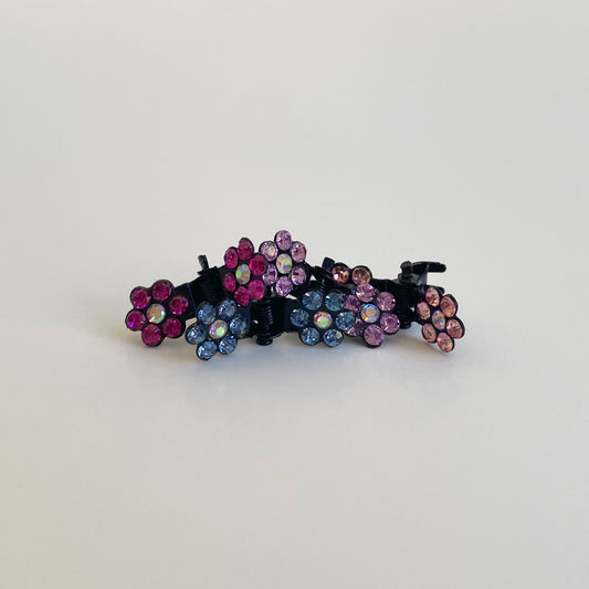 Small Rhinestone Flower Hair Clips