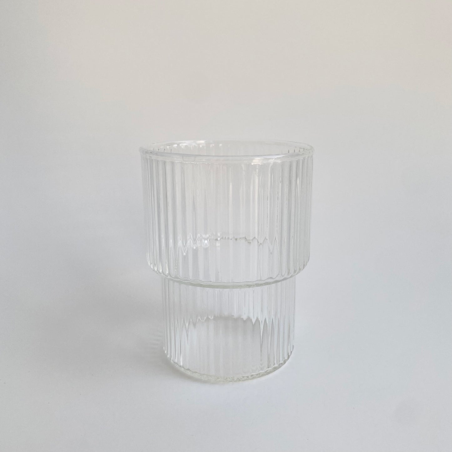 short cylinder fluted glass