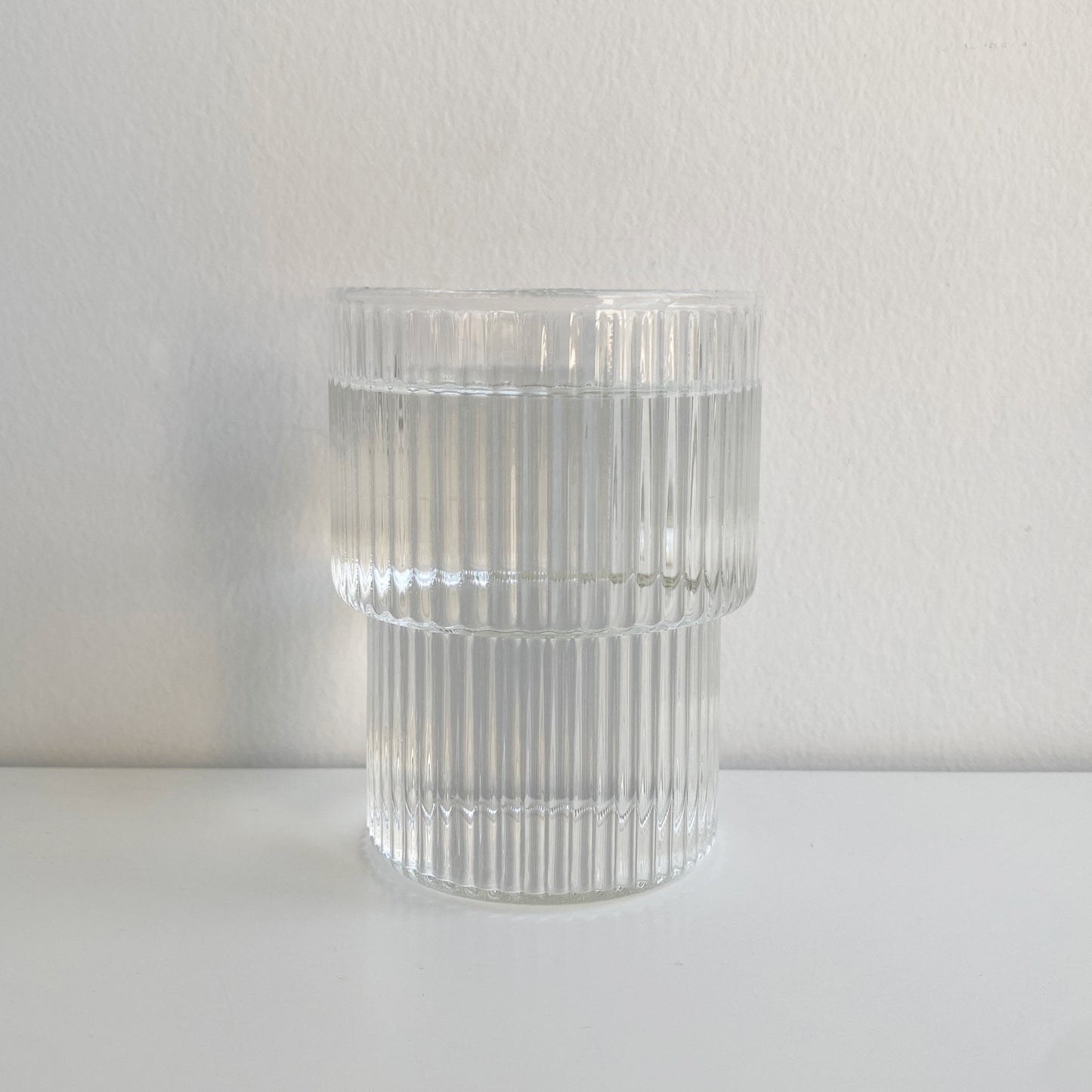short cylinder fluted glass