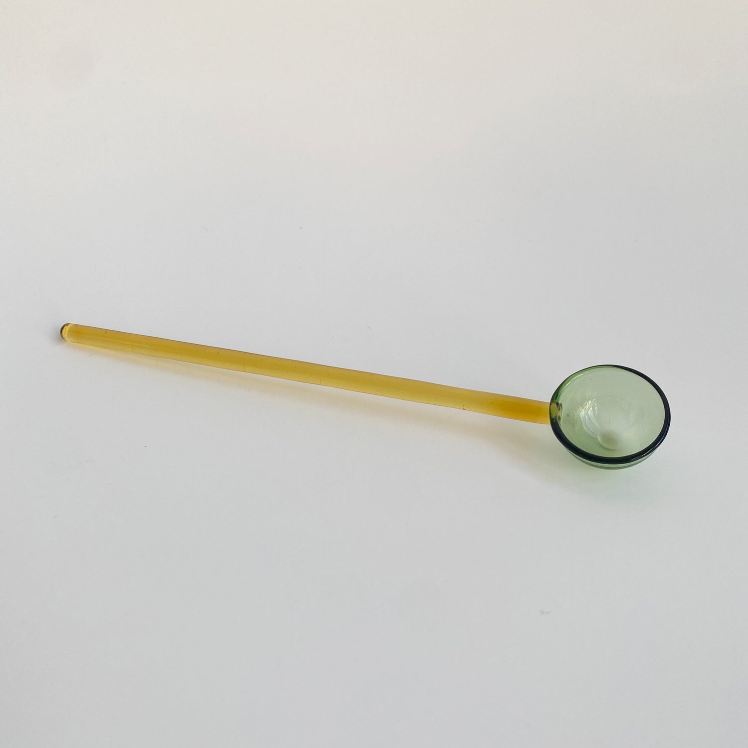 colorblock glass teaspoon in yellow and green